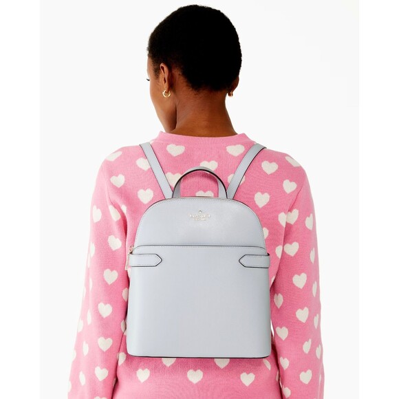 New Kate Spade Staci Saffiano Leather Dome Backpack Pale Sapphirine - Picture 4 of 5